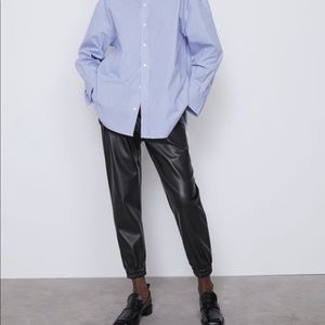 Zara faux leather joggers